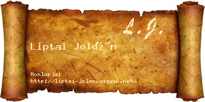 Liptai Jolán névjegykártya