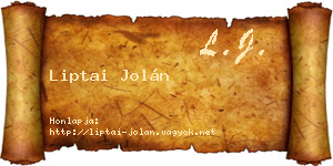 Liptai Jolán névjegykártya